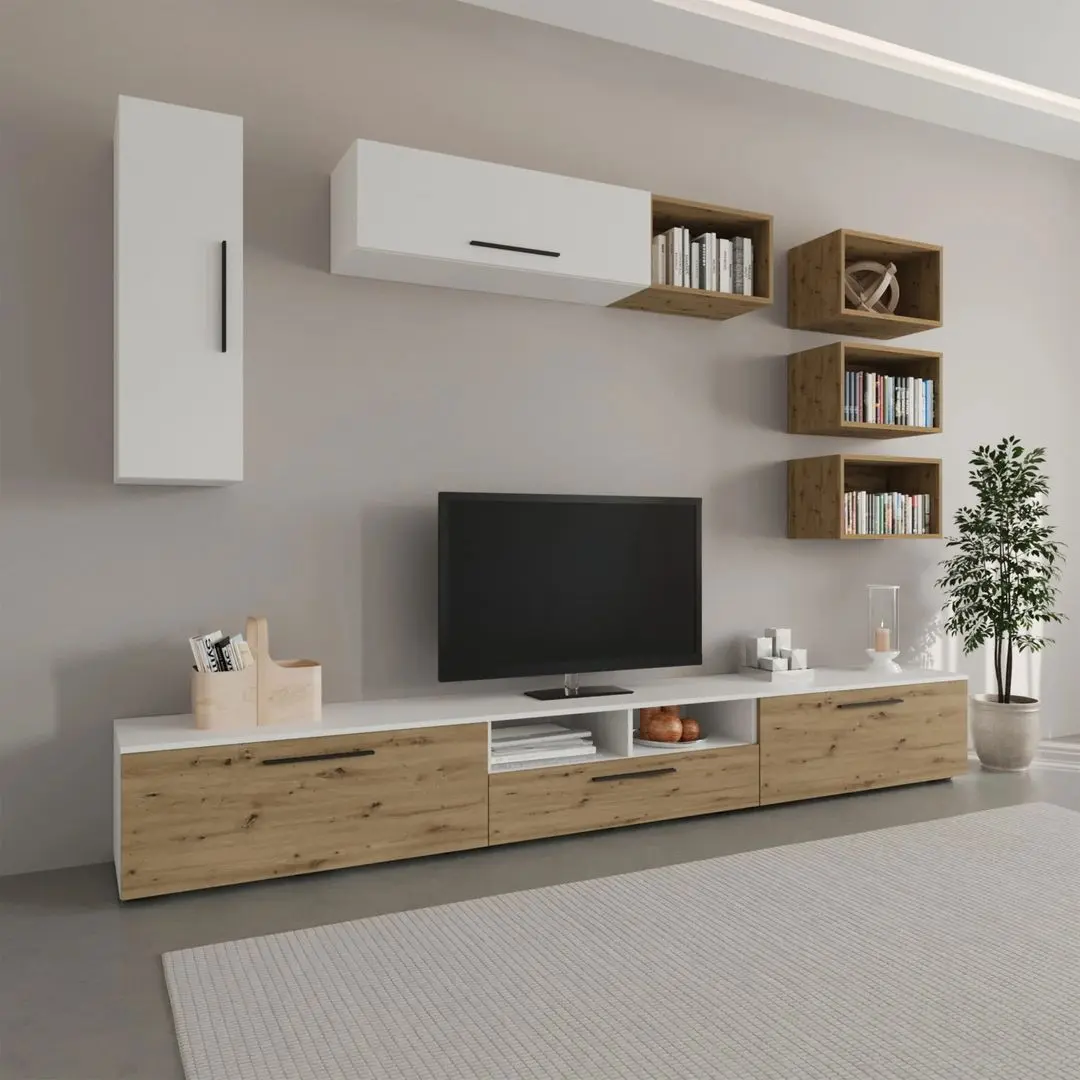 Гостиная Haaus Kos V5 2.85м (White/Artisan Oak)