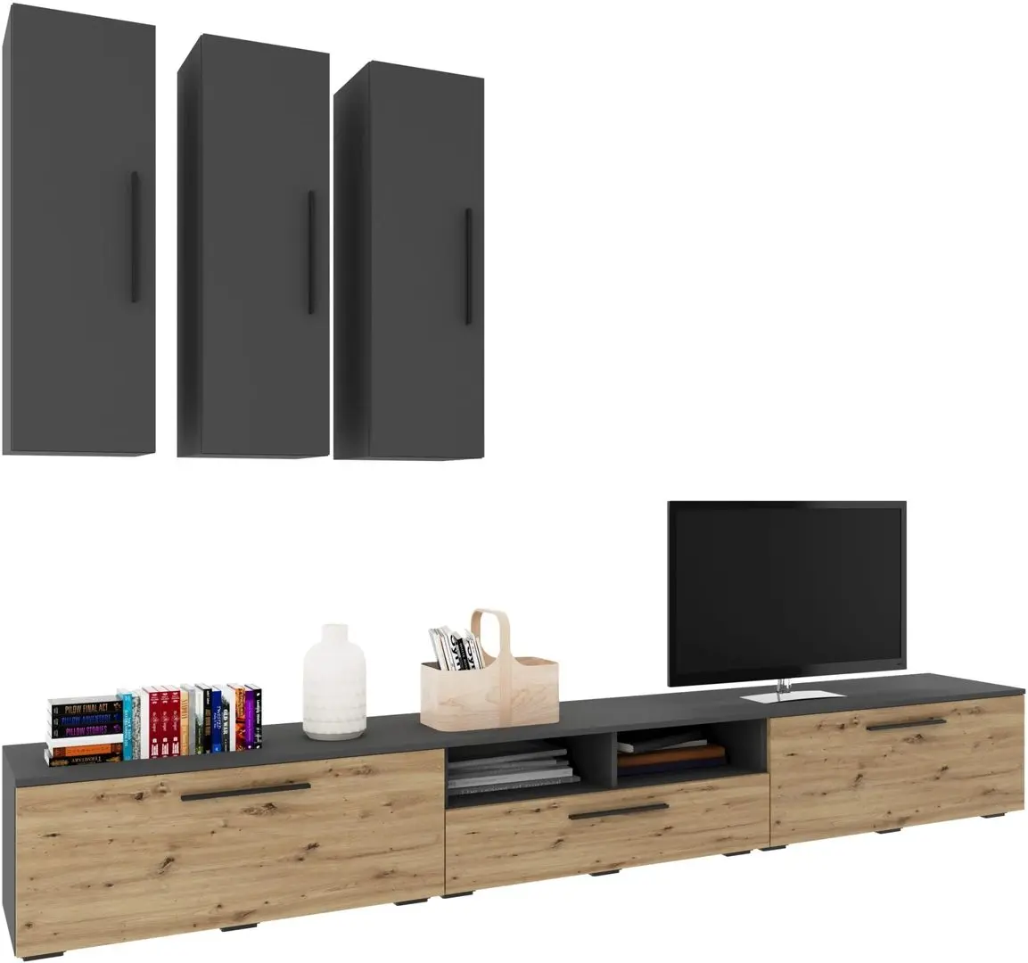 Гостиная Haaus Kos V7 2.85м (Anthracite/Artisan Oak)