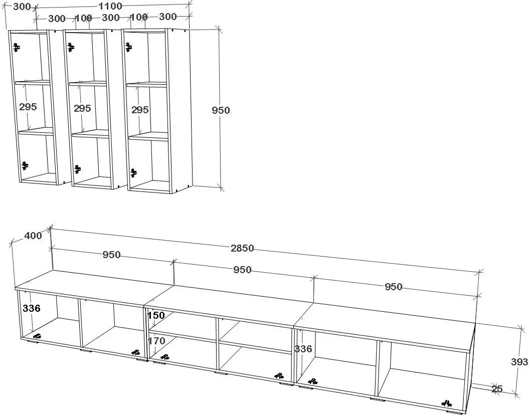 Гостиная Haaus Kos V7 2.85м (Anthracite/Artisan Oak)