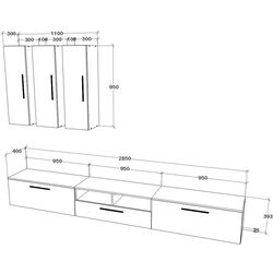 Гостиная Haaus Kos V7 2.85м (White/Artisan Oak) Thumb