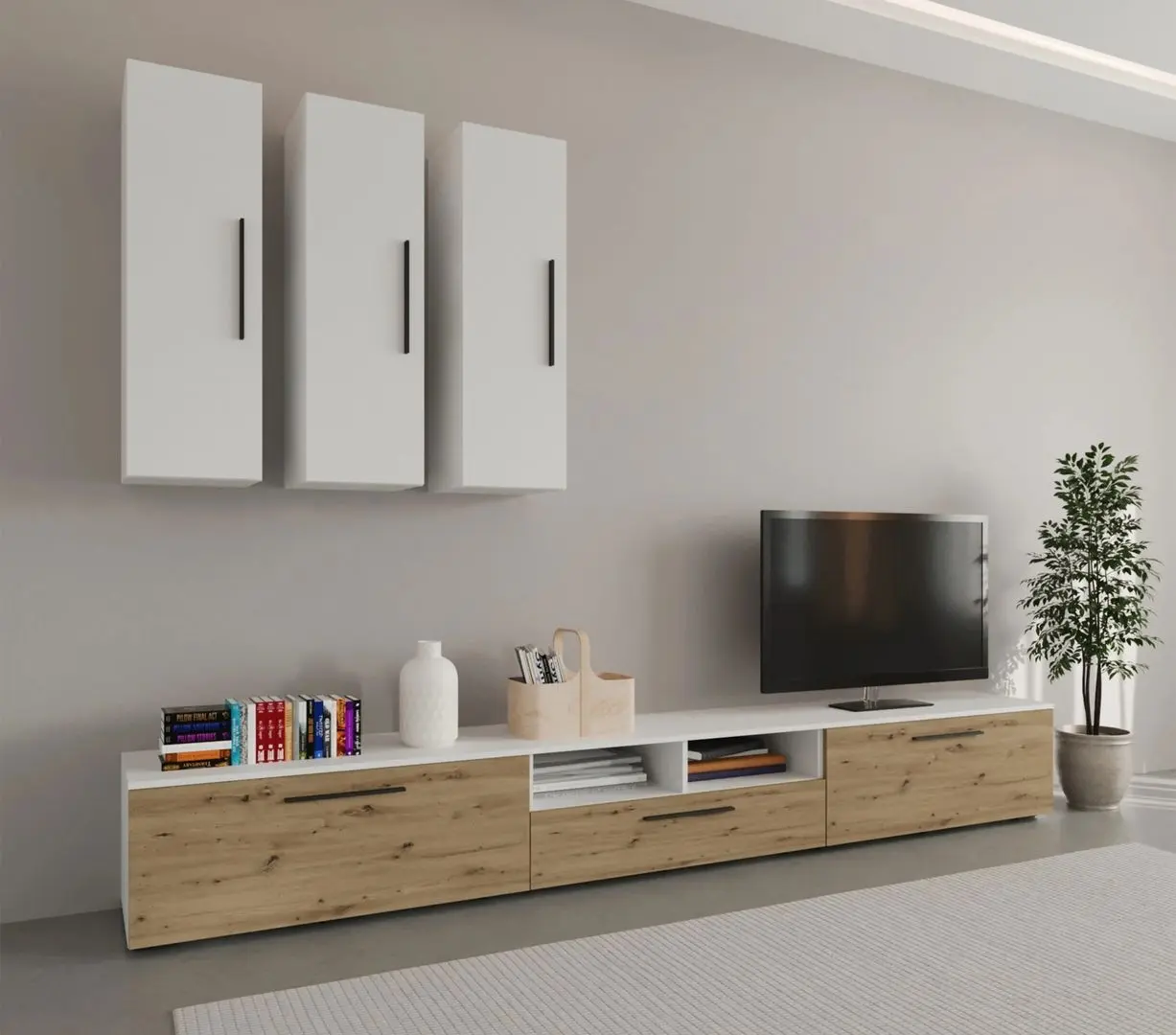 Гостиная Haaus Kos V7 2.85м (White/Artisan Oak)