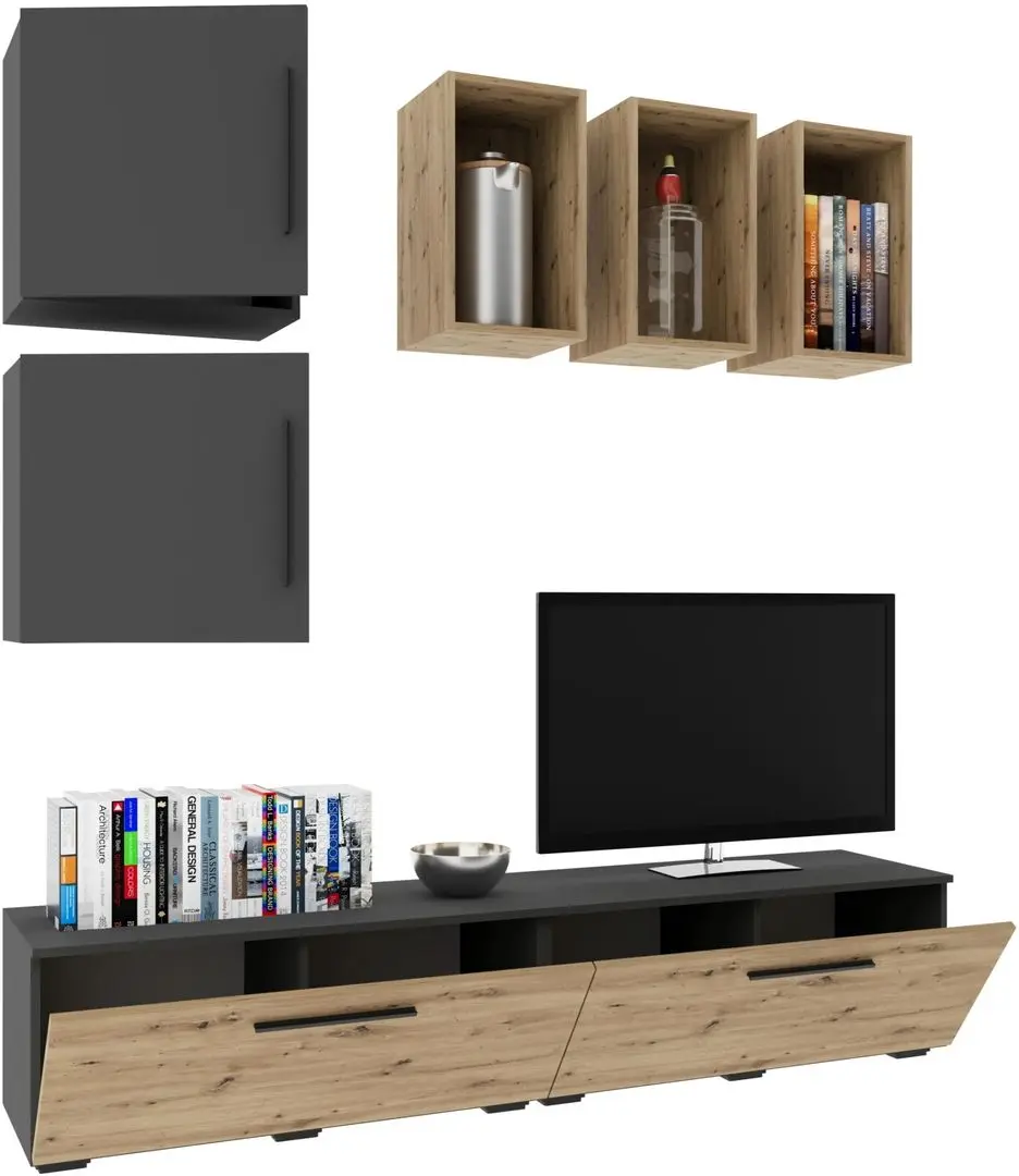 Living Haaus Kos V8 1.9m (Anthracite/Artisan Oak) - 3