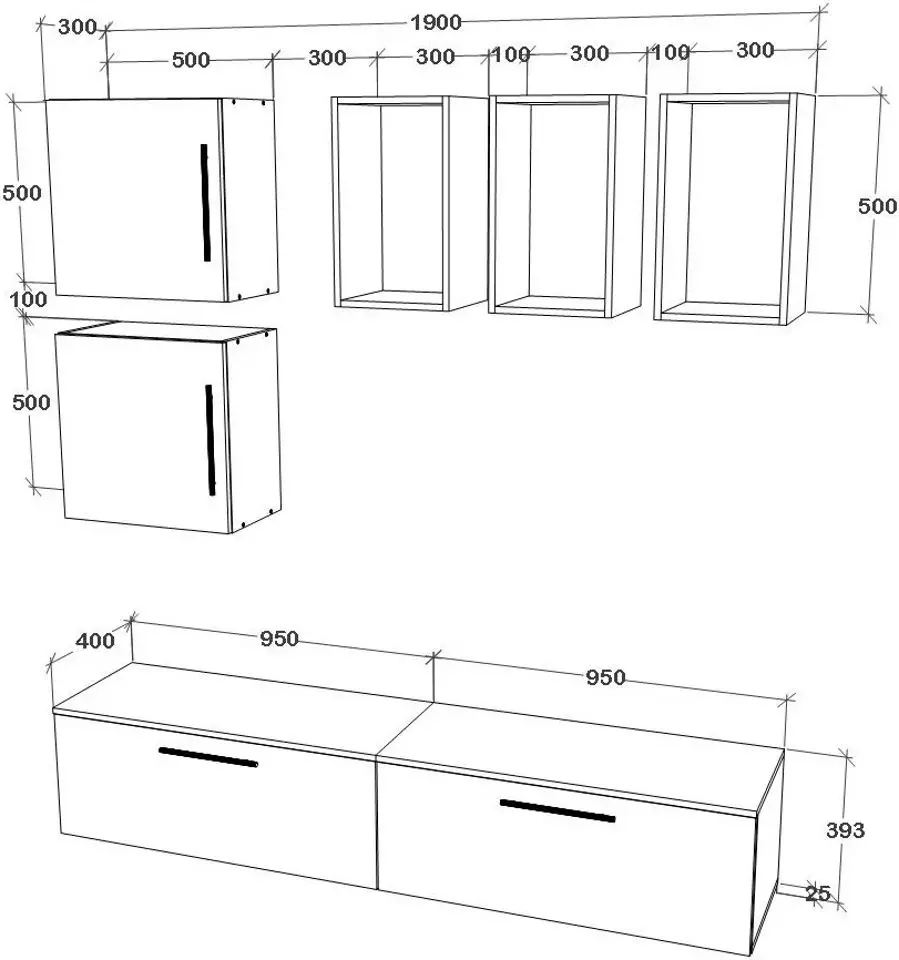 Living Haaus Kos V8 1.9m (Anthracite/Artisan Oak) - 4