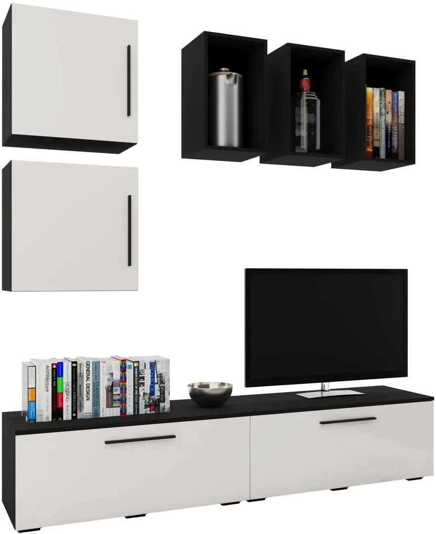 Living Haaus Kos V8 1.9m (Black/White Gloss) - 2