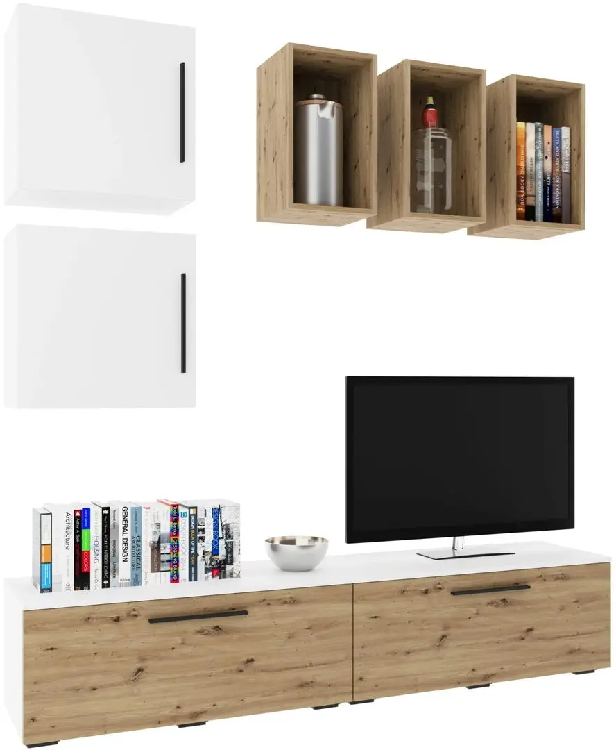 Living Haaus Kos V8 1.9m (White/Artisan Oak) - 2