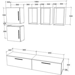Living Haaus Kos V8 1.9m (White/Artisan Oak) Thumb
