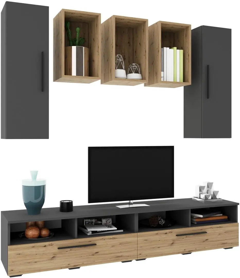 Гостиная Haaus Kos V9 1.9м (Anthracite/Artisan Oak) - 2