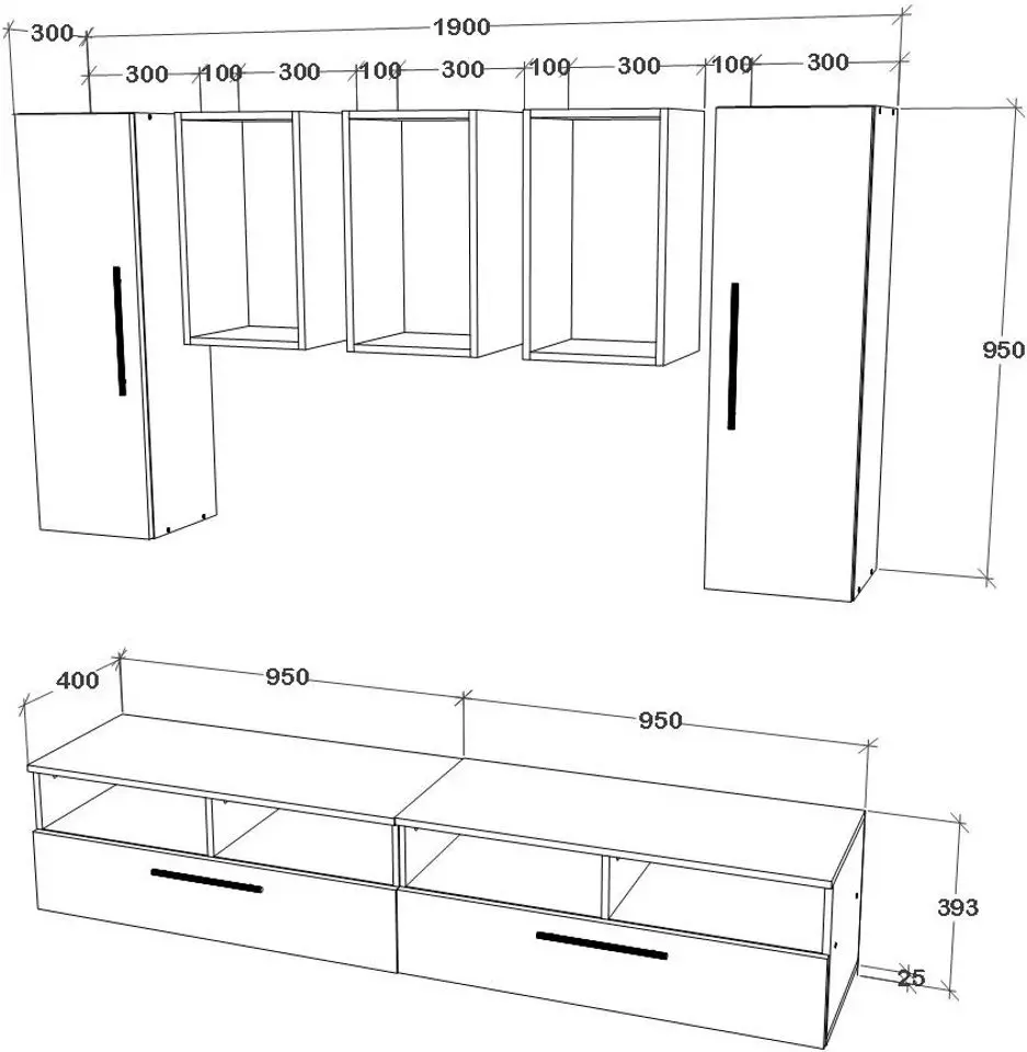 Living Haaus Kos V9 1.9m (Black/White Gloss) - 4