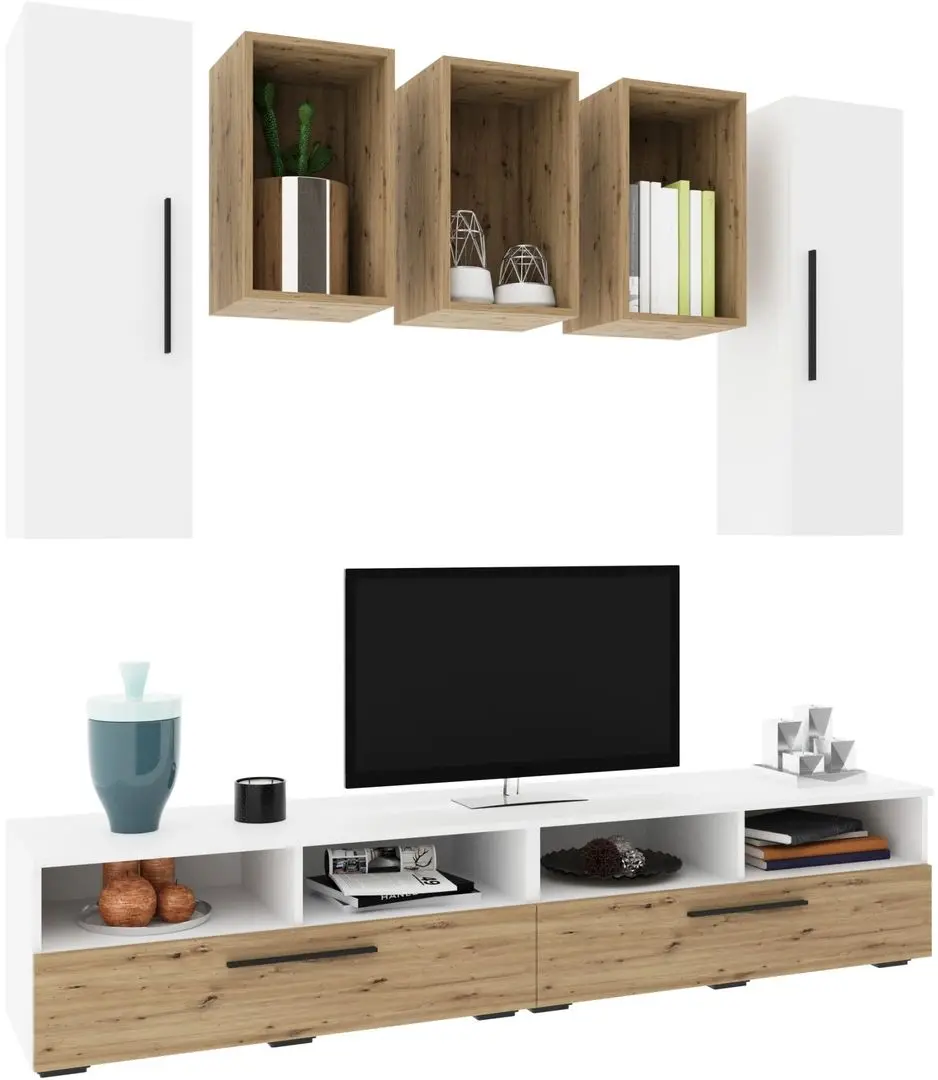 Гостиная Haaus Kos V9 1.9м (White/Artisan Oak) - 2