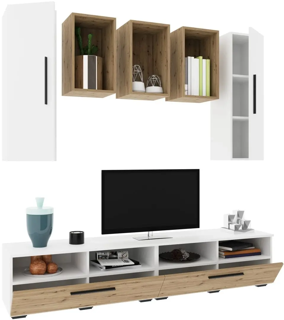 Гостиная Haaus Kos V9 1.9м (White/Artisan Oak) - 3