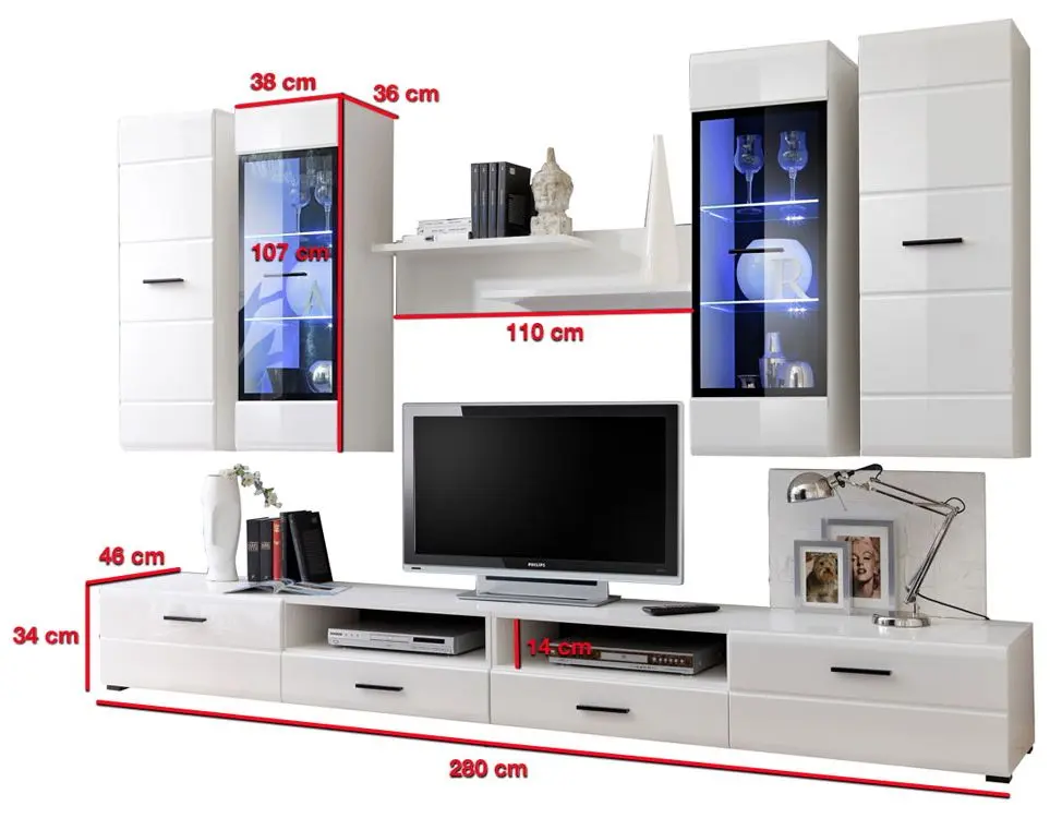 Living Halmar Lauren (White/White Gloss) - 2