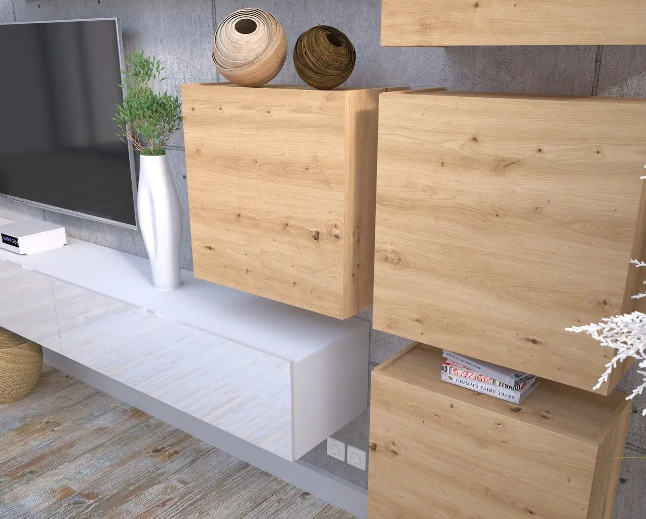 Living Halmar Lima 3.0m (White/Artisan Oak) - 4