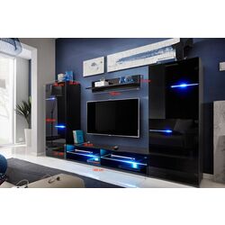 Living Halmar Modern 2.8м (Black/Black Gloss) Thumb