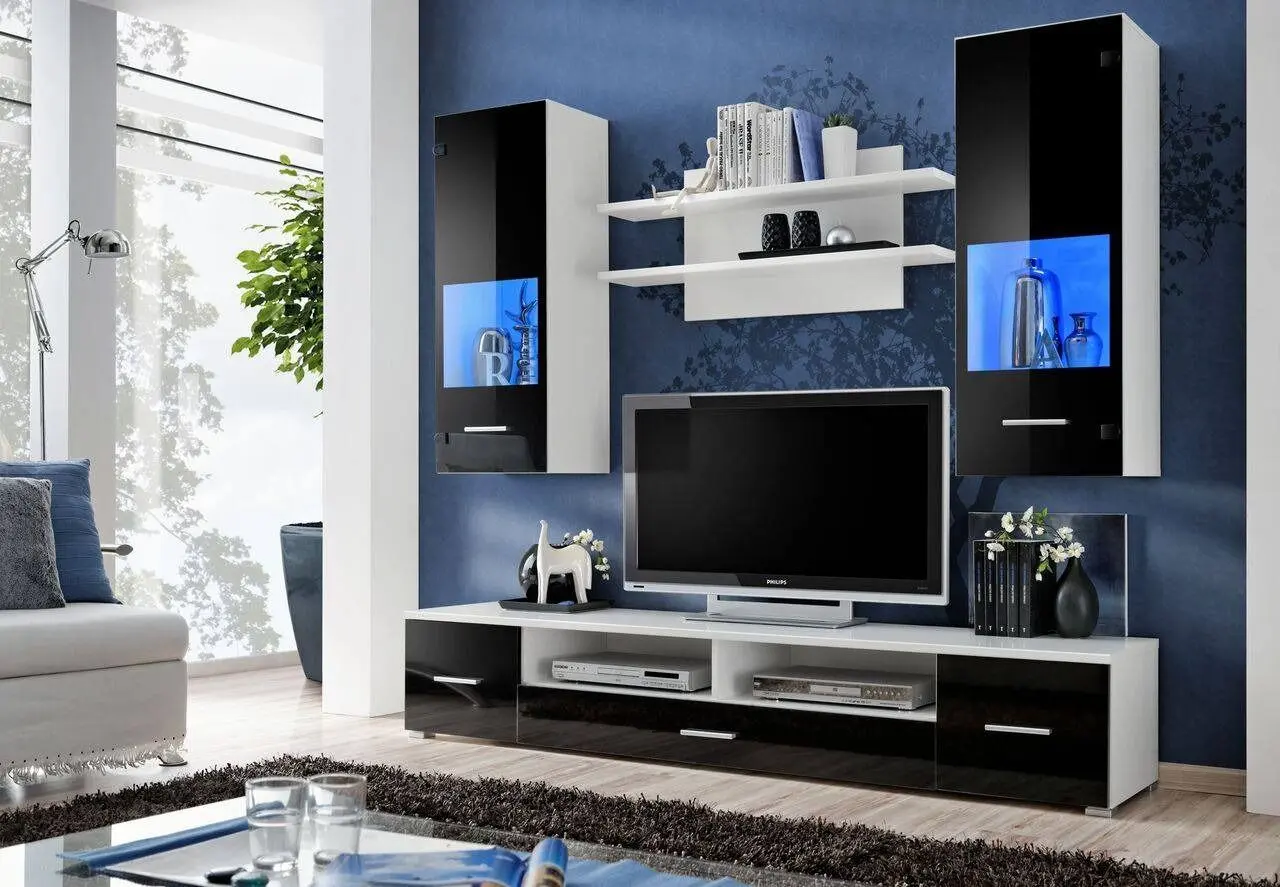 Living Halmar Reno (White/Black Gloss)