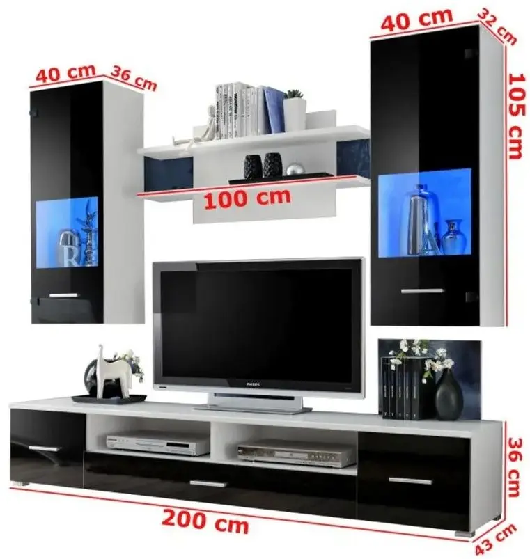 Living Halmar Reno (White/Black Gloss) - 2