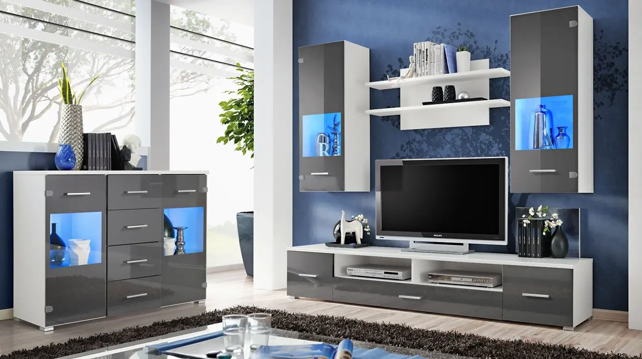 Living Halmar Reno (White/Graphite Gloss) - 2