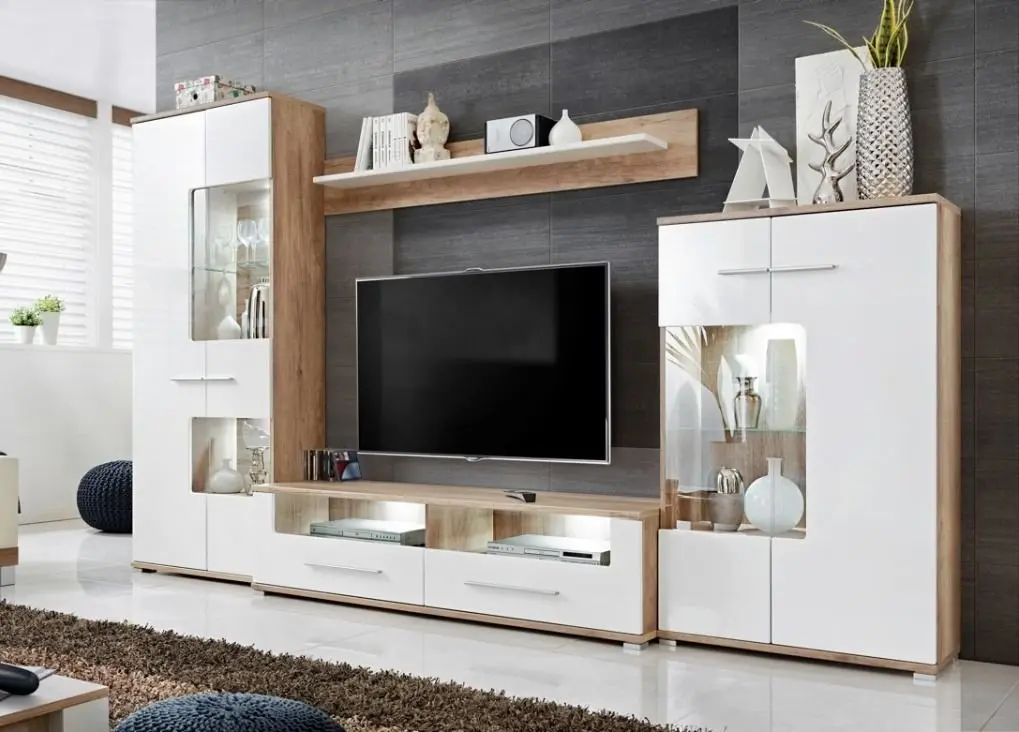 Living Halmar Saala 3 (Monument Oak/White Gloss)