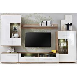 Living Halmar Saala (Matt Monument Oak/White Gloss) Thumb