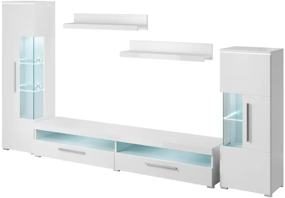 Гостиная Helvetia India №09 3м (White/White Gloss)