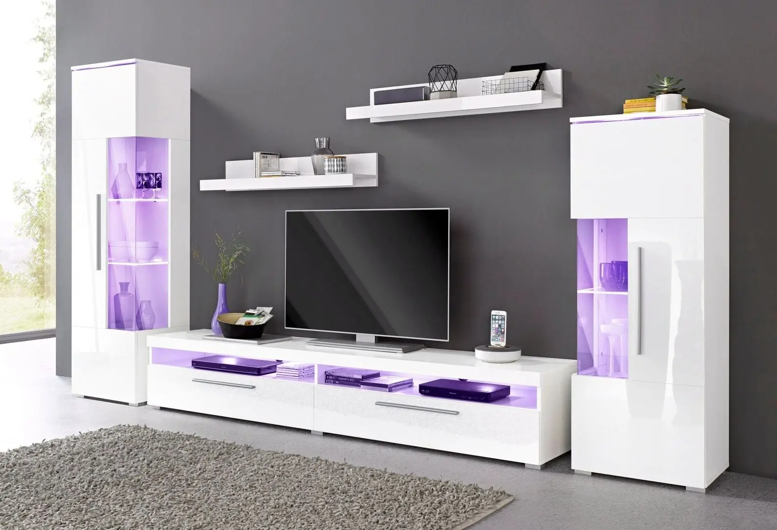 Гостиная Helvetia India №09 3м (White/White Gloss)