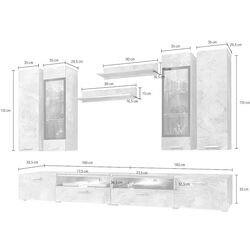 Living Helvetia Sarah Nr.10 2.8m (White Gloss/Black) Thumb