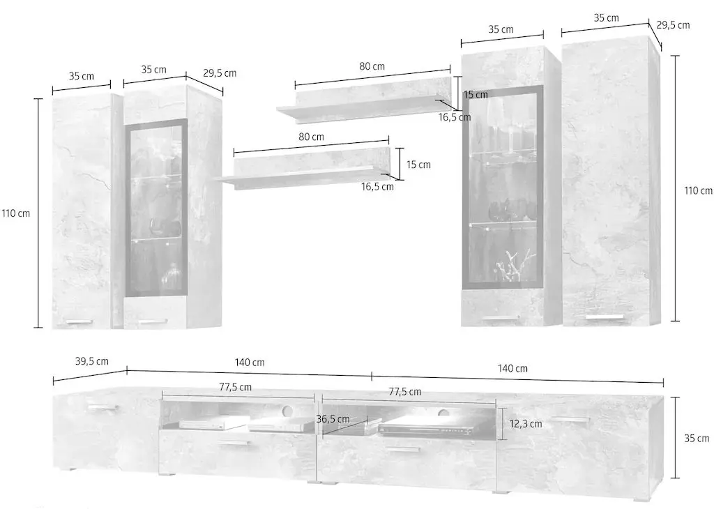 Living Helvetia Sarah Nr.10 2.8m (White Gloss/Black) - 5