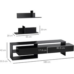 Living Homcom 839-416BK 180x33x42 cm (Black) Thumb