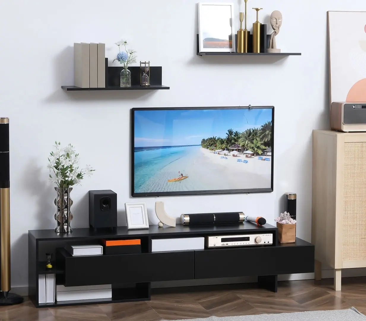 Living Homcom 839-416BK 180x33x42 cm (Black)