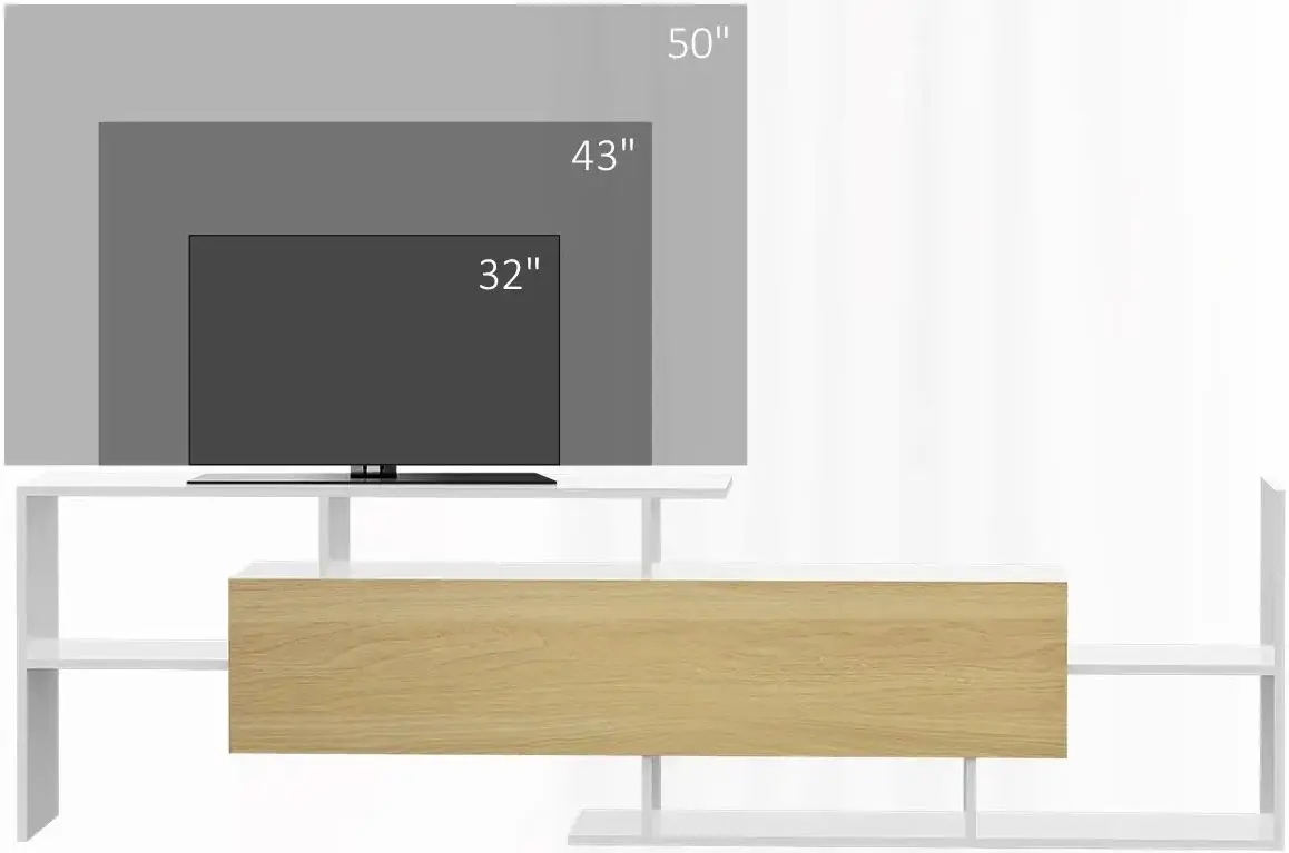 Гостиная Homcom 839-419MX 153x25x42 cm (White/Wood)