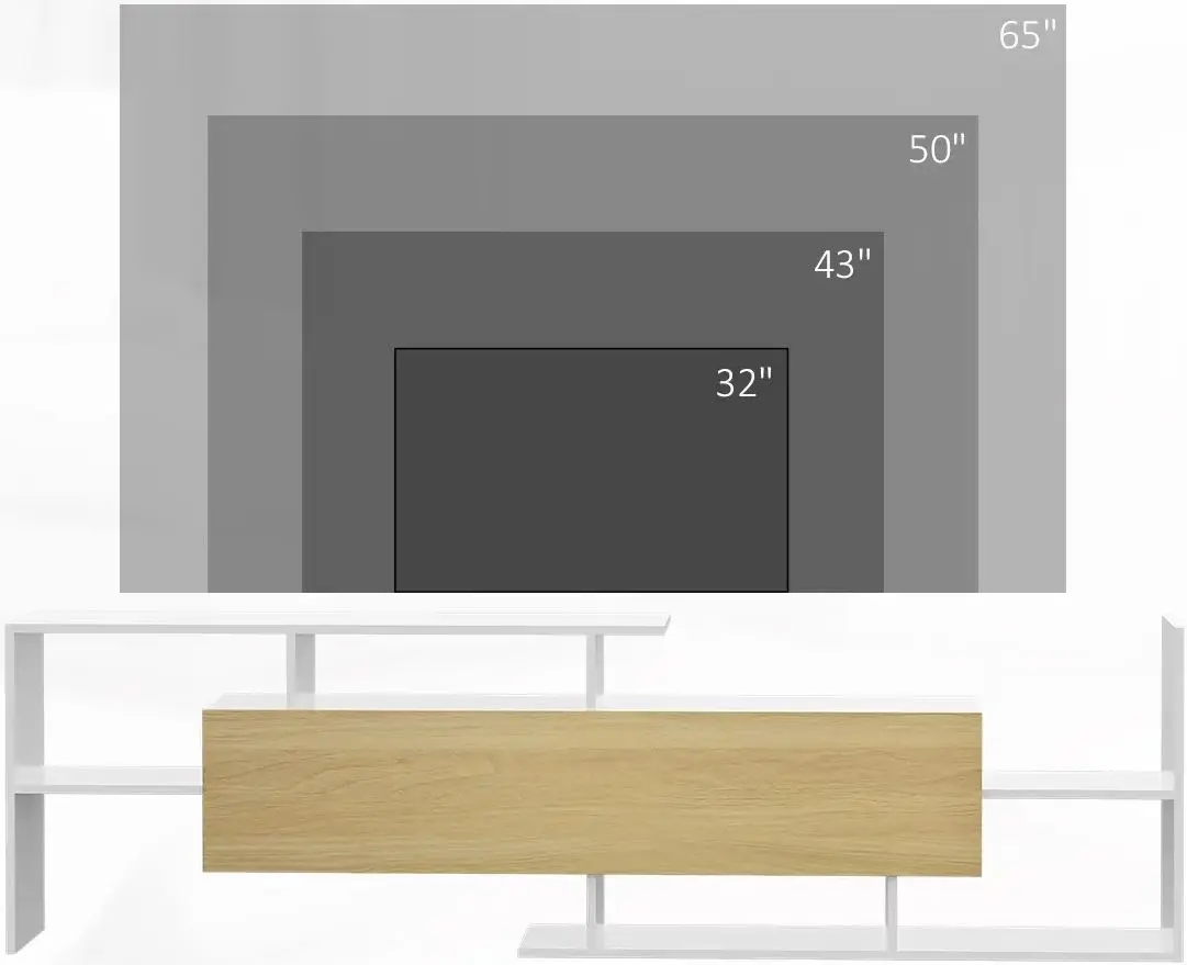 Гостиная Homcom 839-419MX 153x25x42 cm (White/Wood)