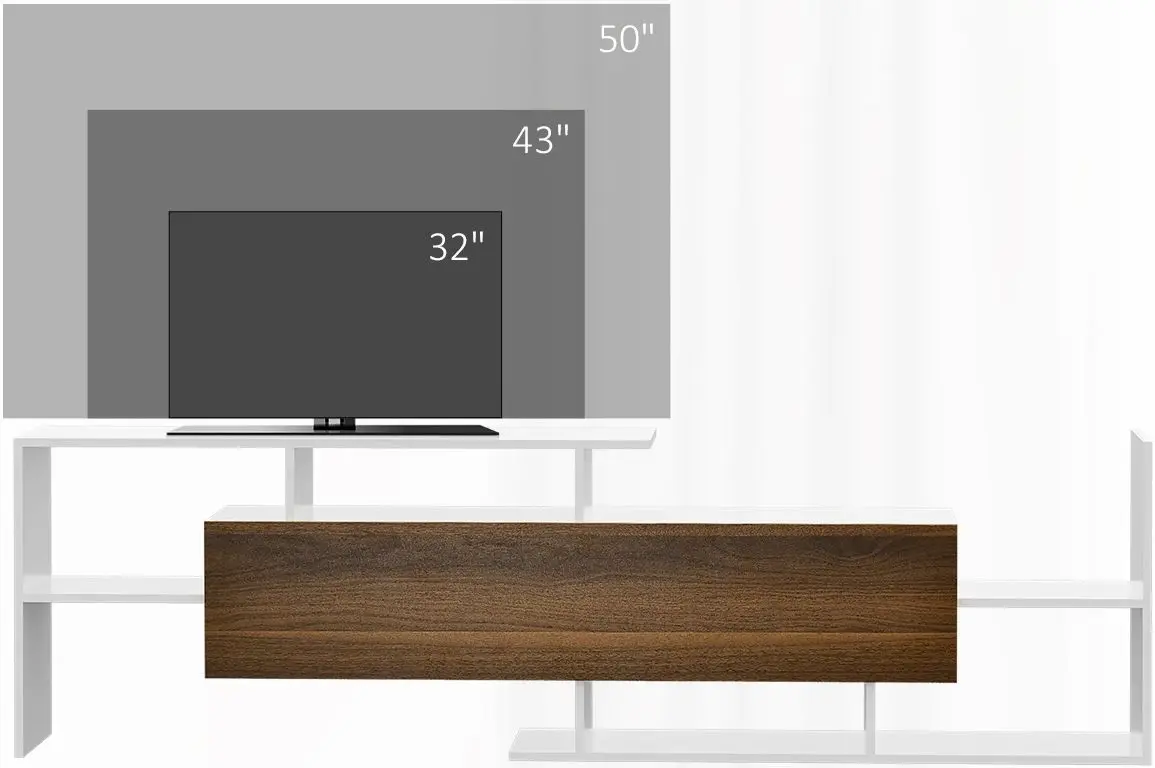 Living Homcom 839-419ND 153x25x42 cm (White/Brown)