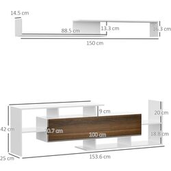 Living Homcom 839-419ND 153x25x42 cm (White/Brown) Thumb