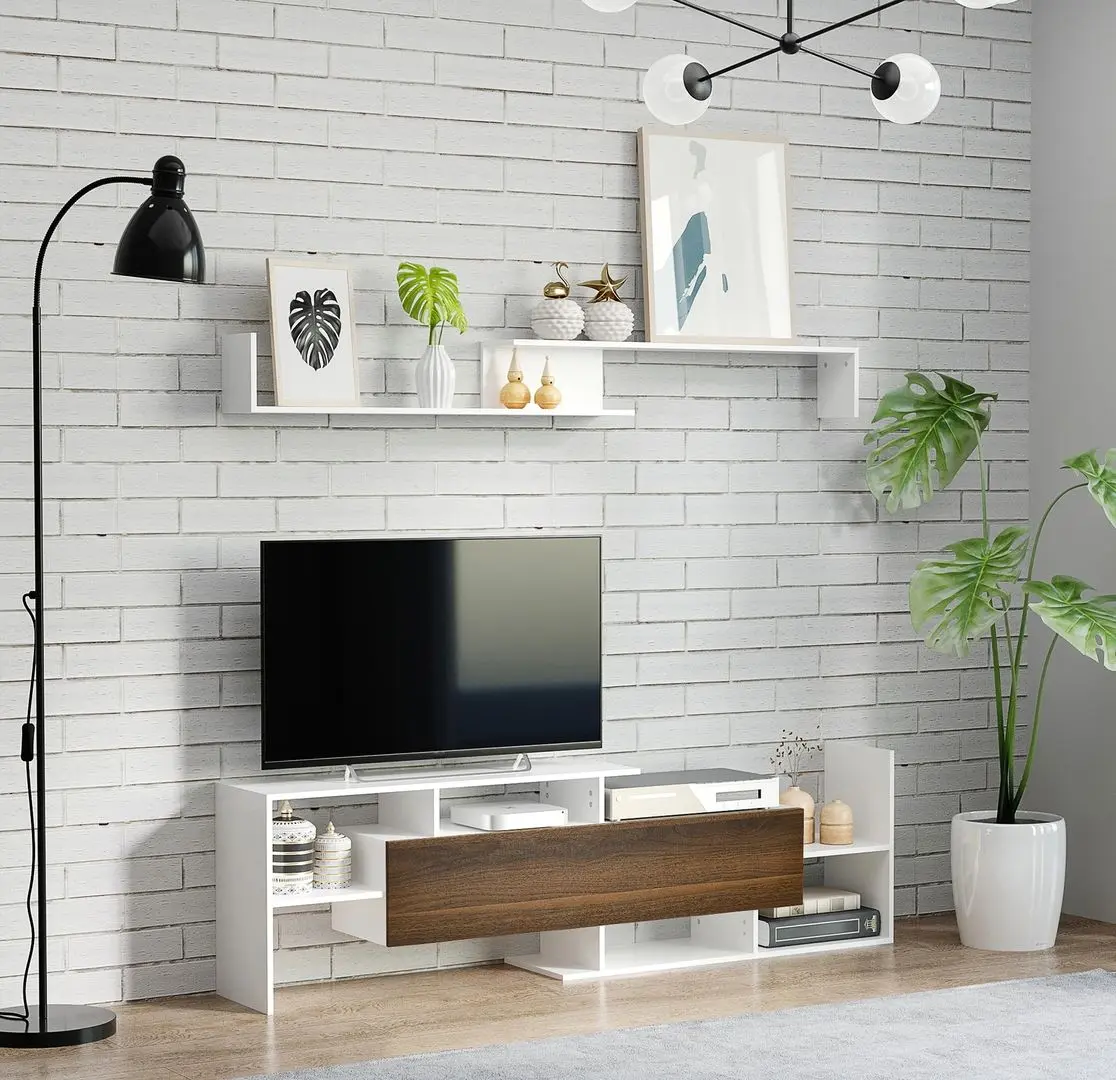 Living Homcom 839-419ND 153x25x42 cm (White/Brown)