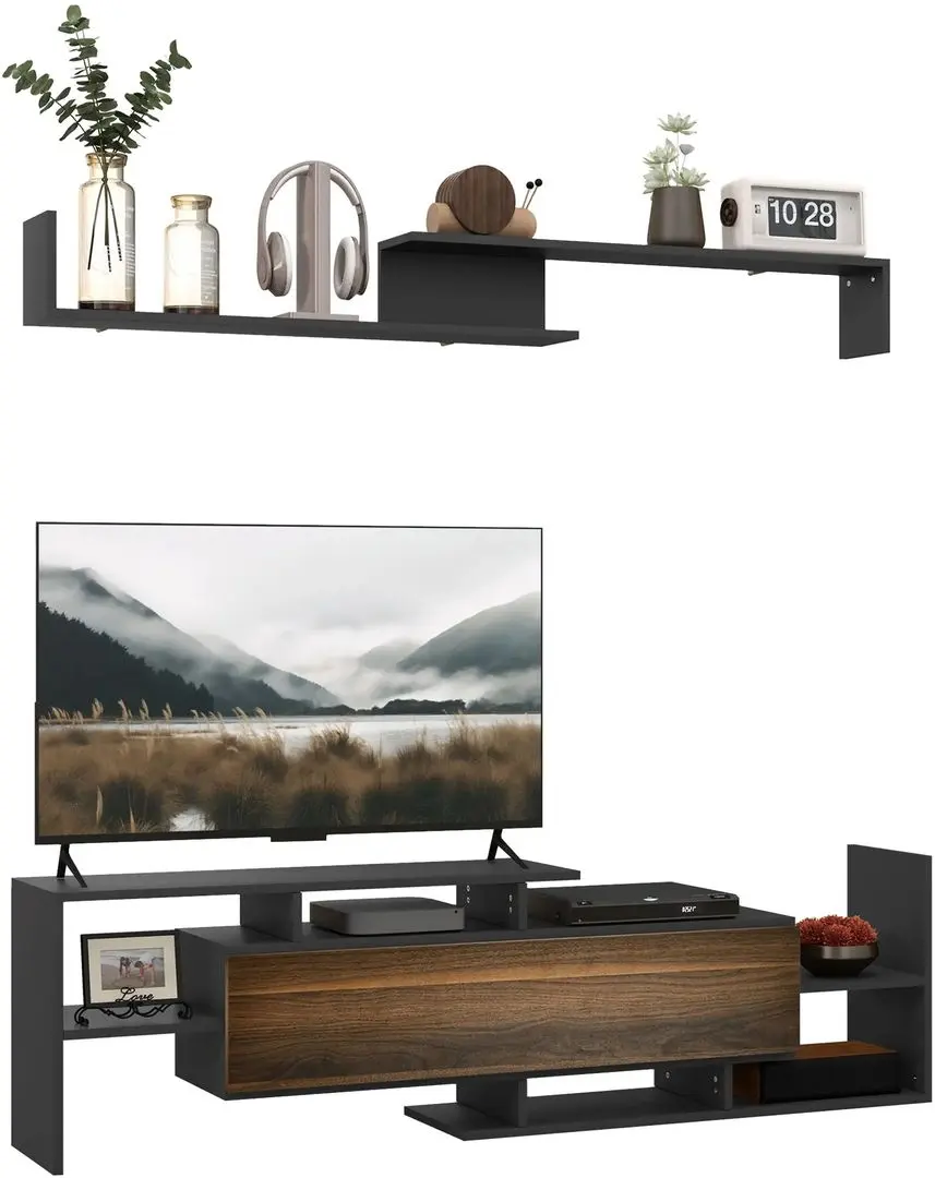 Living Homcom 839-419V01BK 153x25x42 cm (Black/Brown) - 2