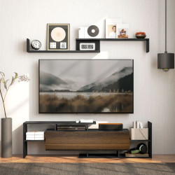 Living Homcom 839-419V01BK 153x25x42 cm (Black/Brown)