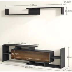 Living Homcom 839-419V01BK 153x25x42 cm (Black/Brown) Thumb