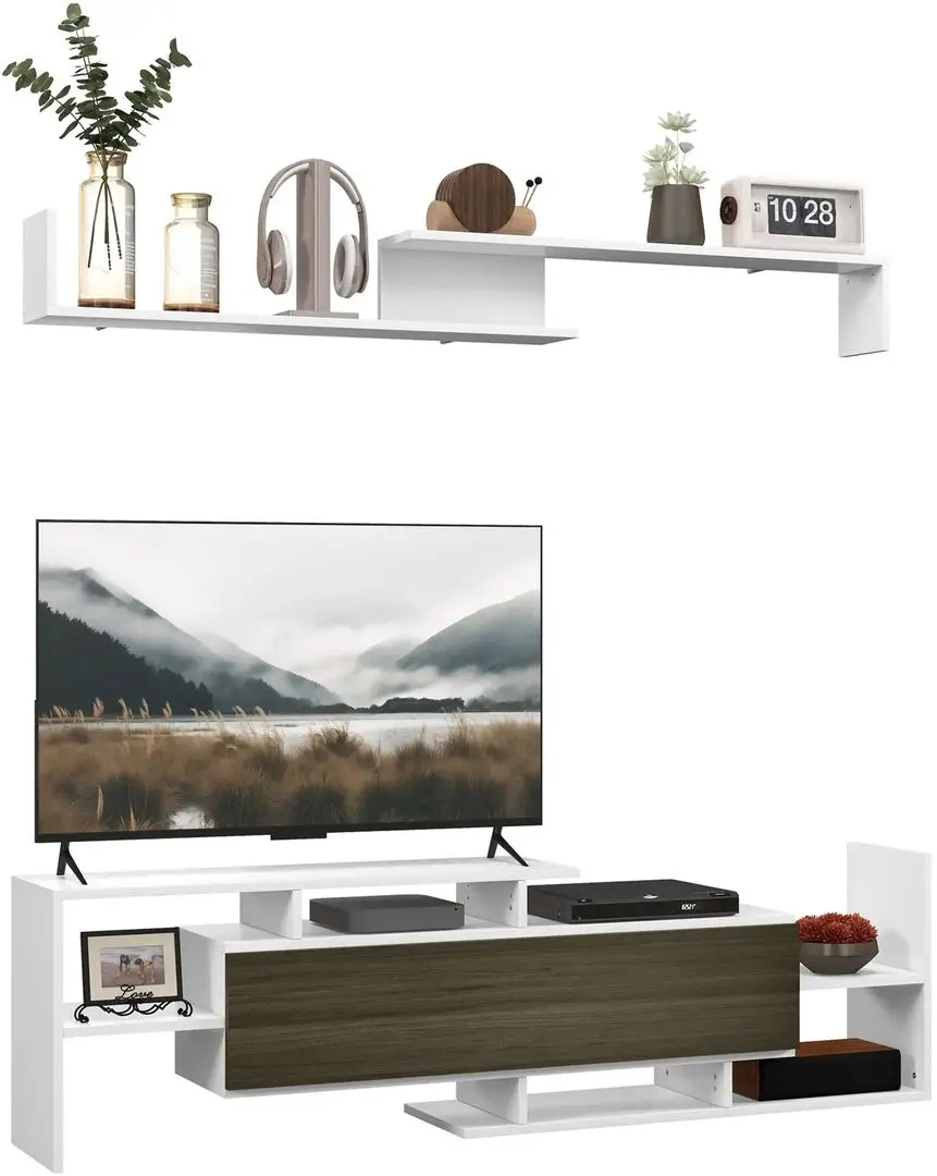 Living Homcom 839-419V01WT 153x25x42 cm (White/Black) - 2