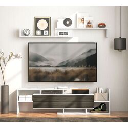 Living Homcom 839-419V01WT 153x25x42 cm (White/Black) Thumb