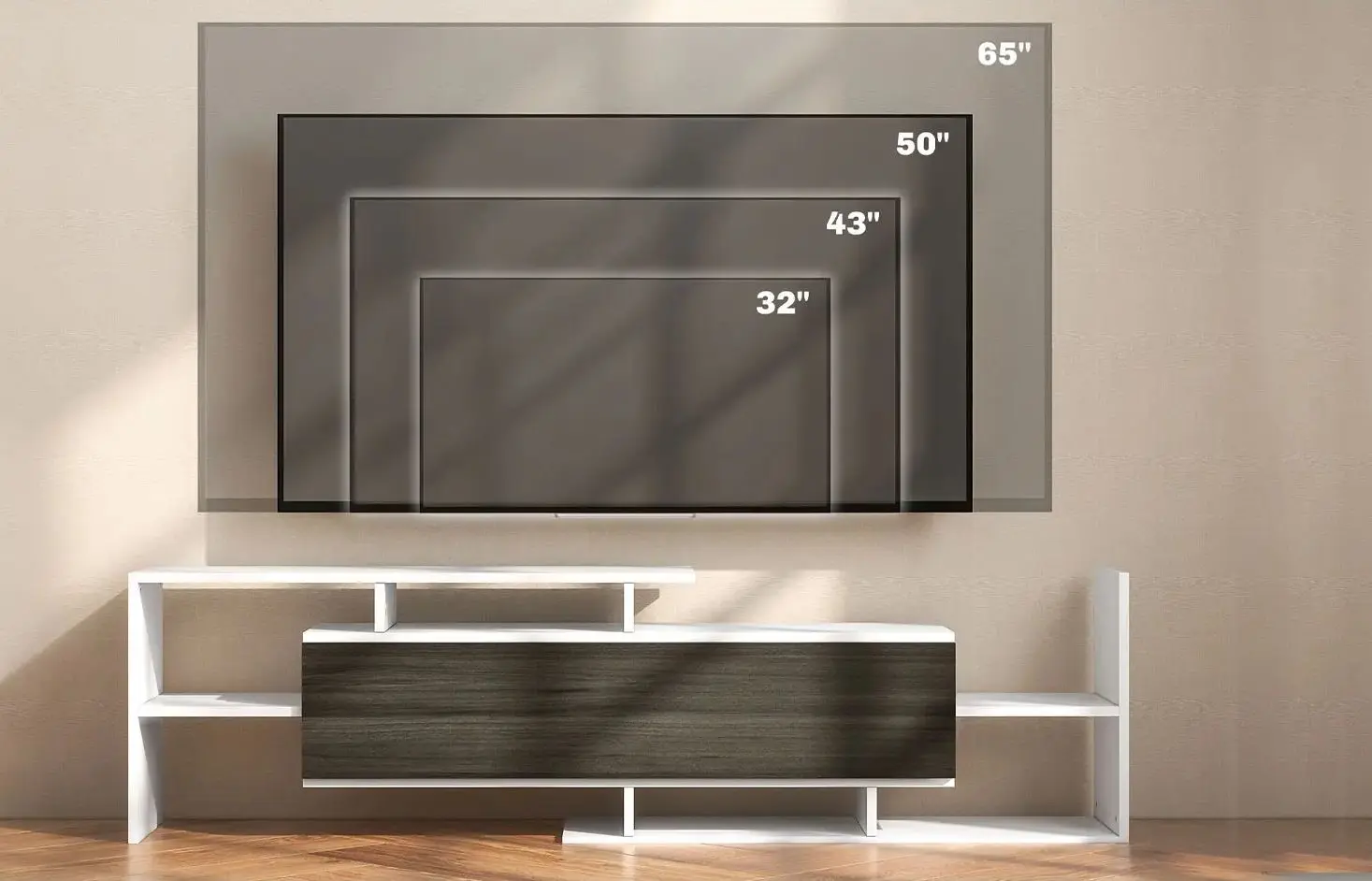 Living Homcom 839-419V01WT 153x25x42 cm (White/Black) - 6