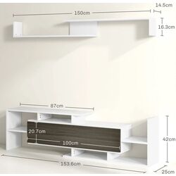 Living Homcom 839-419V01WT 153x25x42 cm (White/Black) Thumb