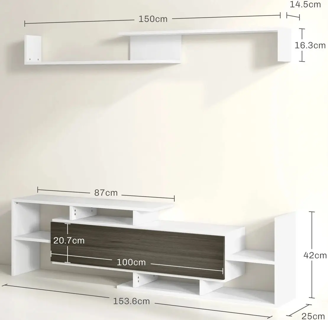 Living Homcom 839-419V01WT 153x25x42 cm (White/Black) - 10