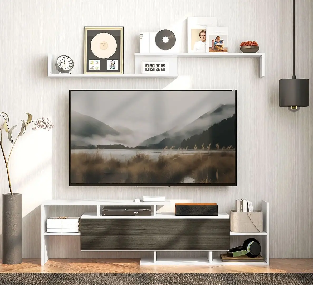 Living Homcom 839-419V01WT 153x25x42 cm (White/Black)