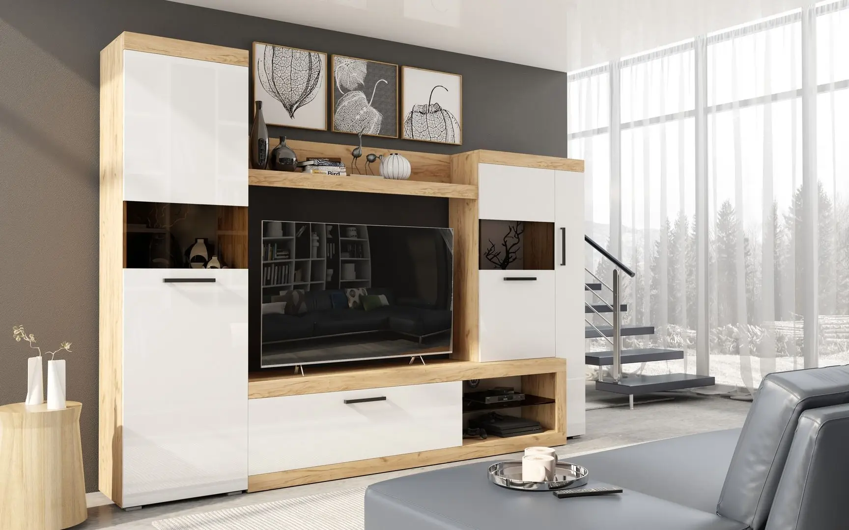 Гостиная Ideal Mobila Boston (Beech/White Gloss)