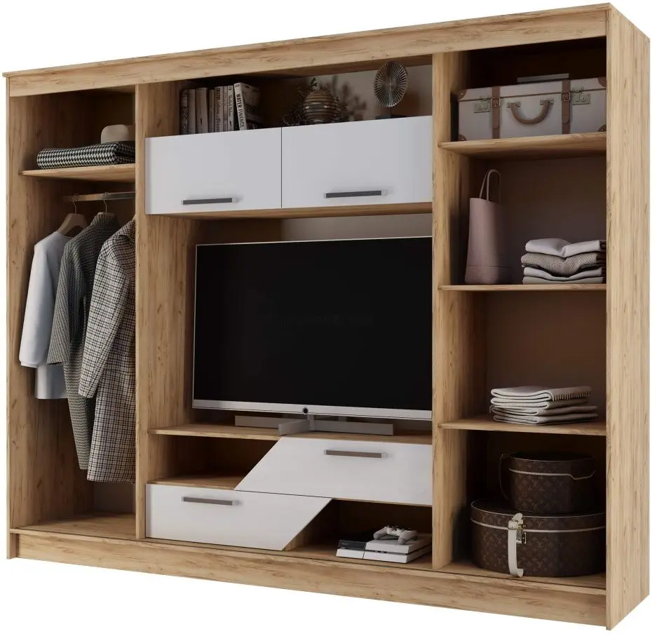 Гостиная Ideal Mobila Carmen (Sonoma Oak/White Gloss) - 2