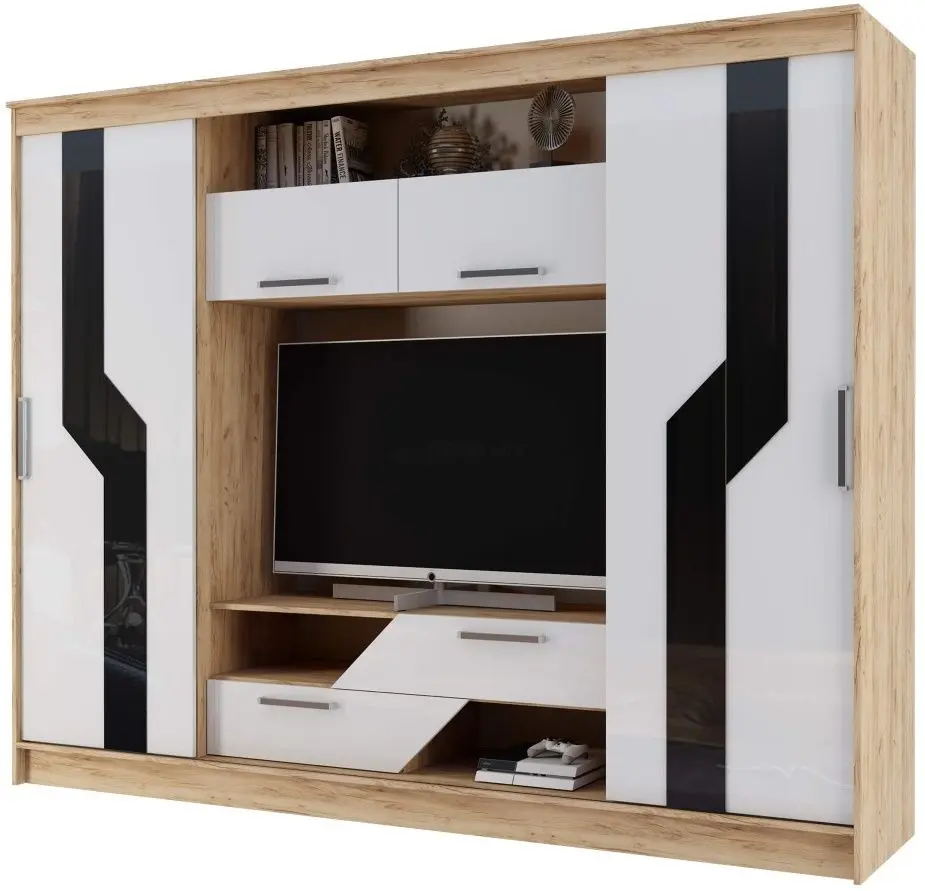 Гостиная Ideal Mobila Carmen (Sonoma Oak/White Gloss) - 3