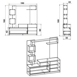 Гостиная Ideal Mobila Idento (Sonoma Oak/White) Thumb