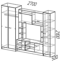 Гостиная Ideal Mobila Marta 2.7м (White) Thumb