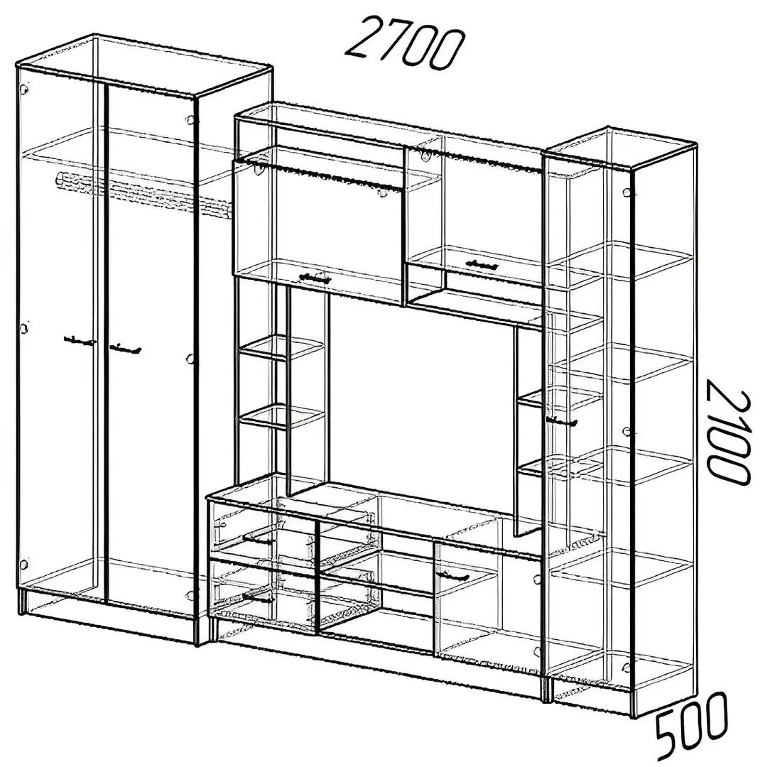 Гостиная Ideal Mobila Marta 2.7м (White) - 3