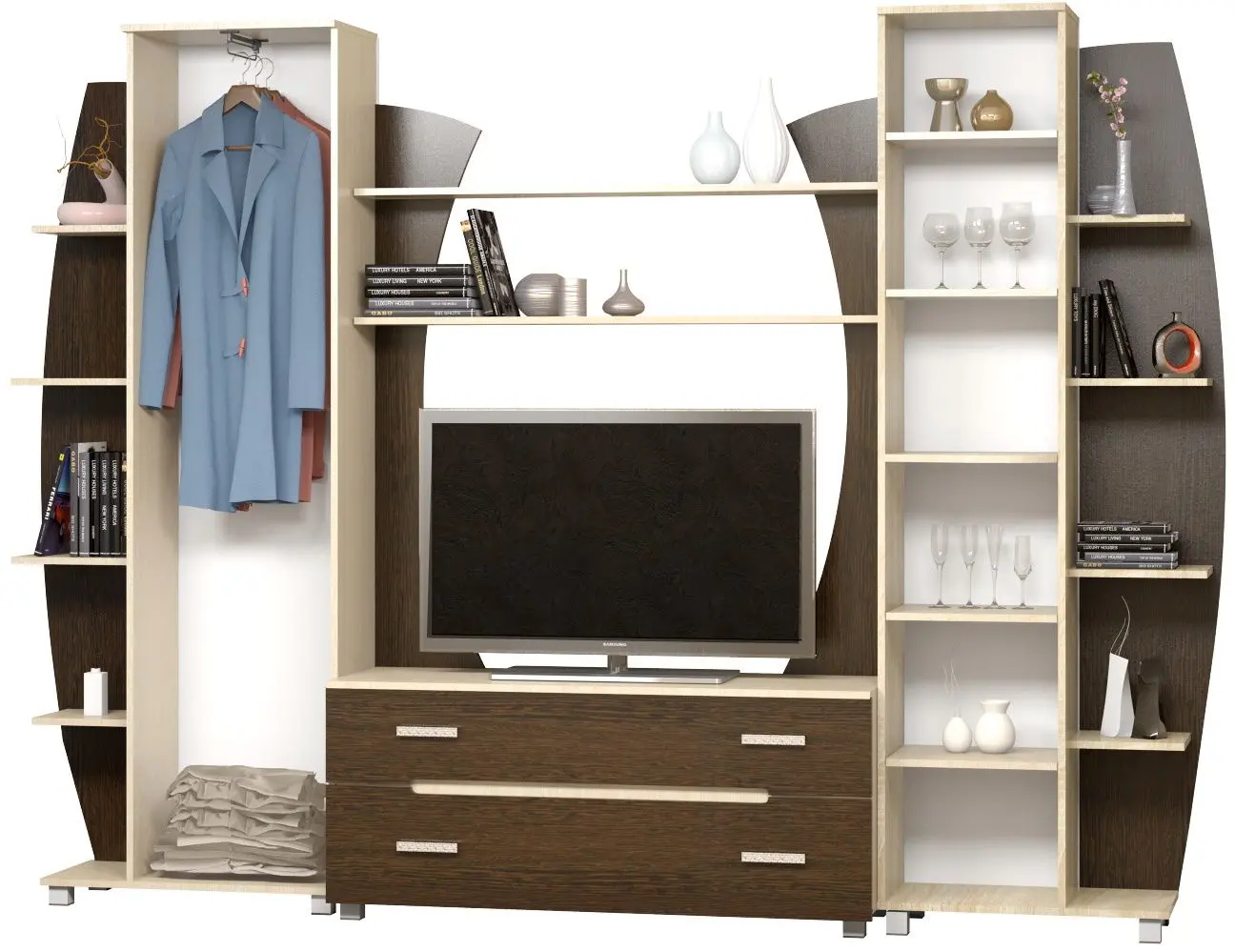 Гостиная Ideal Mobila Tiana 2.7м (Wenge/Birch) - 3