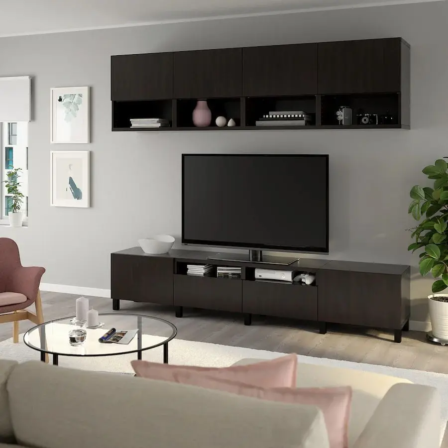 Living Ikea Besta 240x42x230 (Negru-Maro/Lappviken/Stubbarp Negru-Maro) - 2